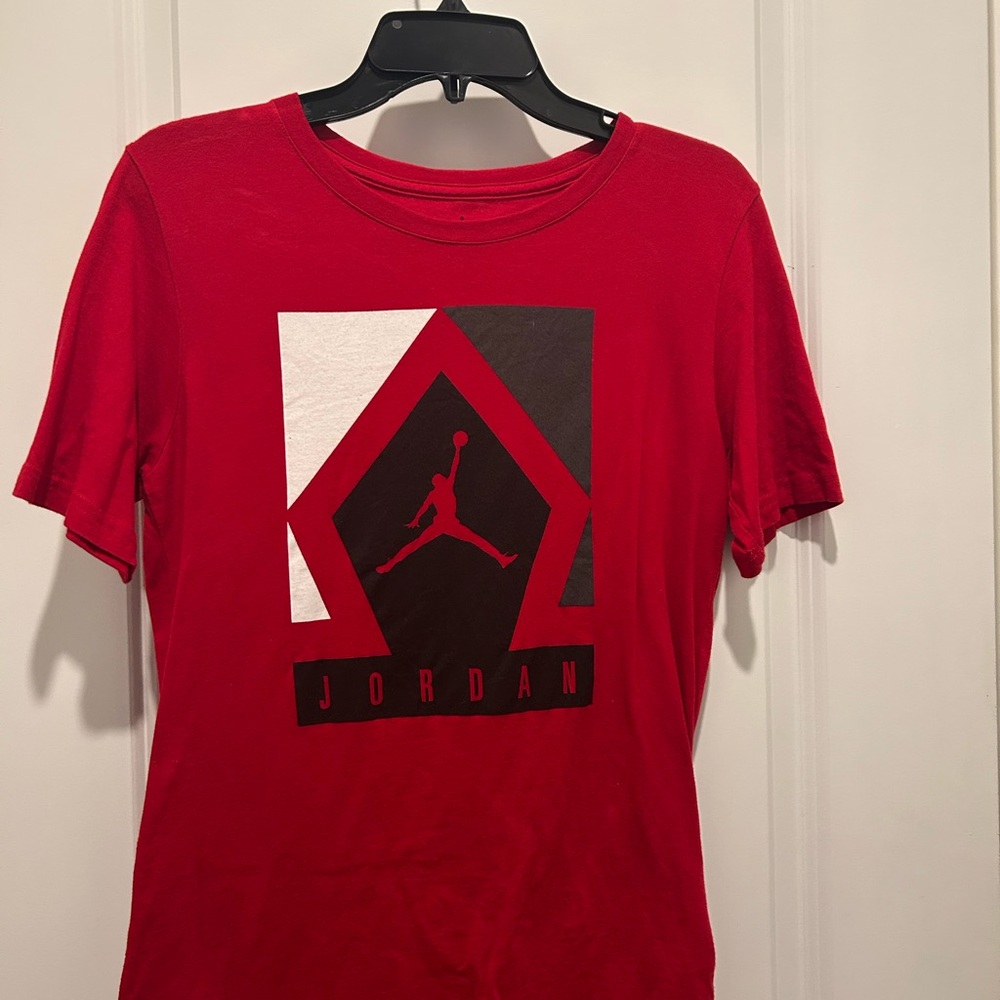 Jordan Red Short Sleeve Tee with Iconic Design